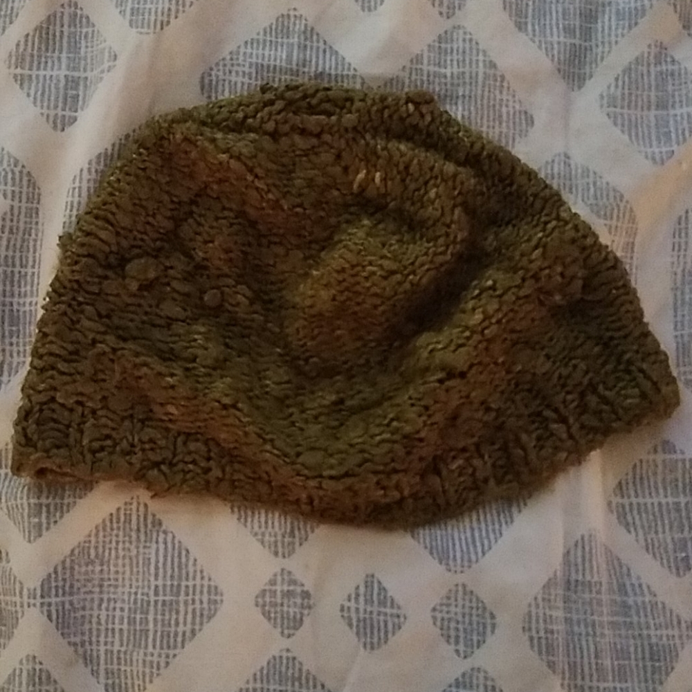 Silk Blend Olive Green Beanie